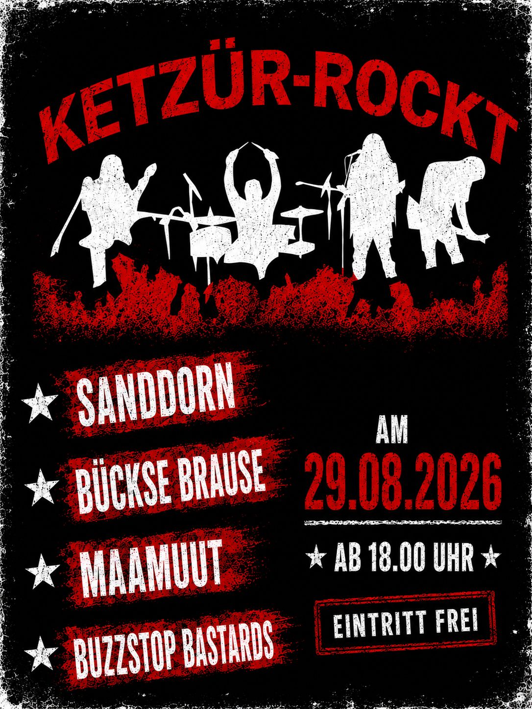 Flyer für KETZÜR-ROCKT am 29. August 2026